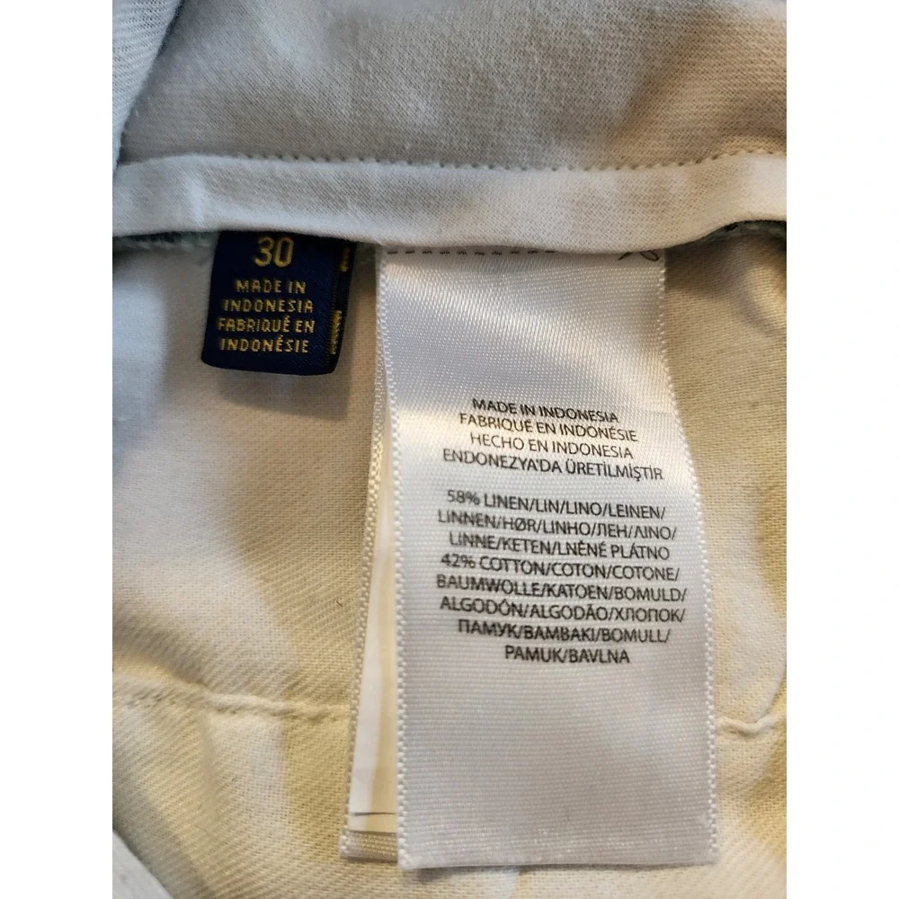 Polo Ralph Lauren Shorts Mens 30 Hawaiian Marlin Classic Fit Linen Blend Chino‎